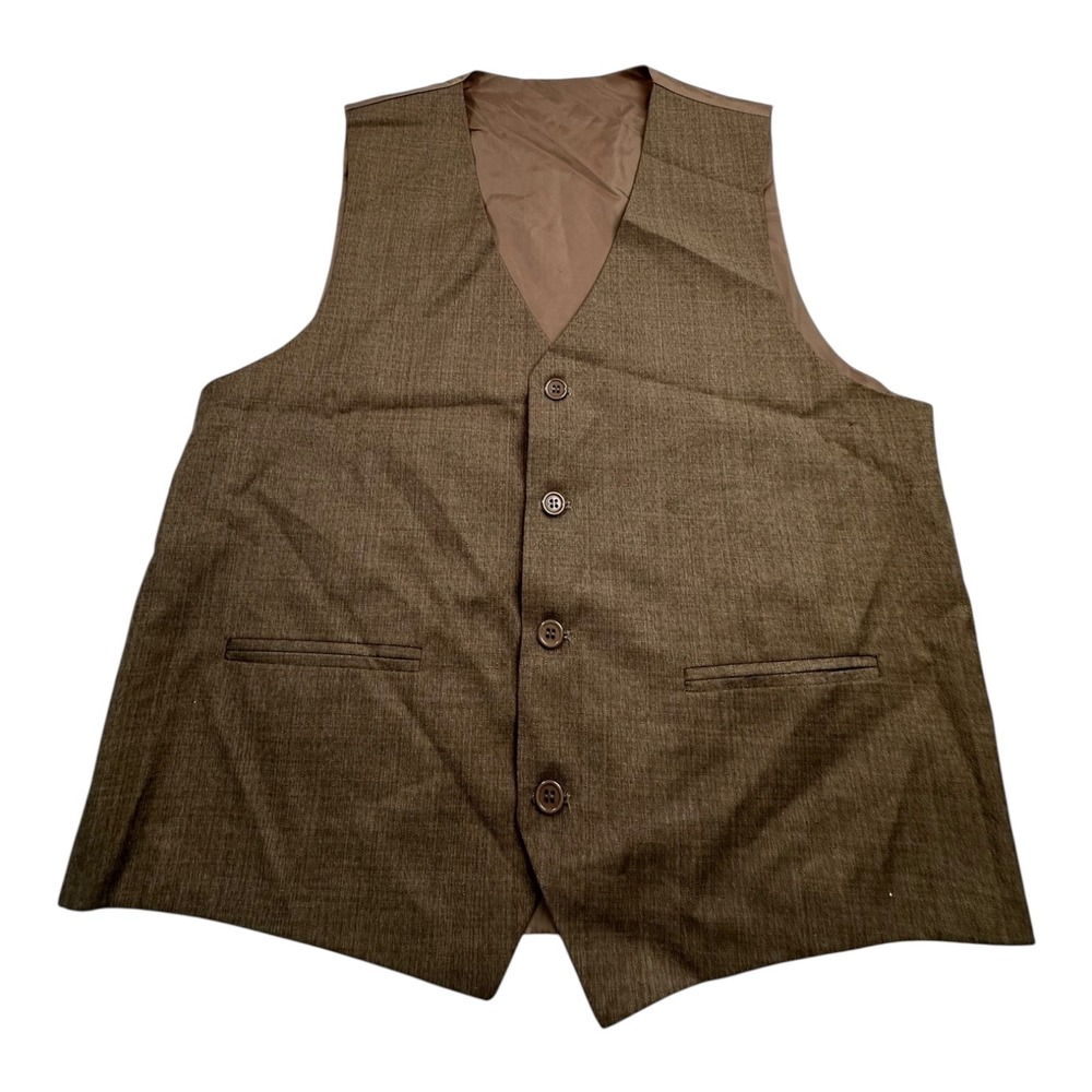 Unbranded Vest Boys 20 Brown Herringbone‎ Formal Tweed Aesthetic Old Money